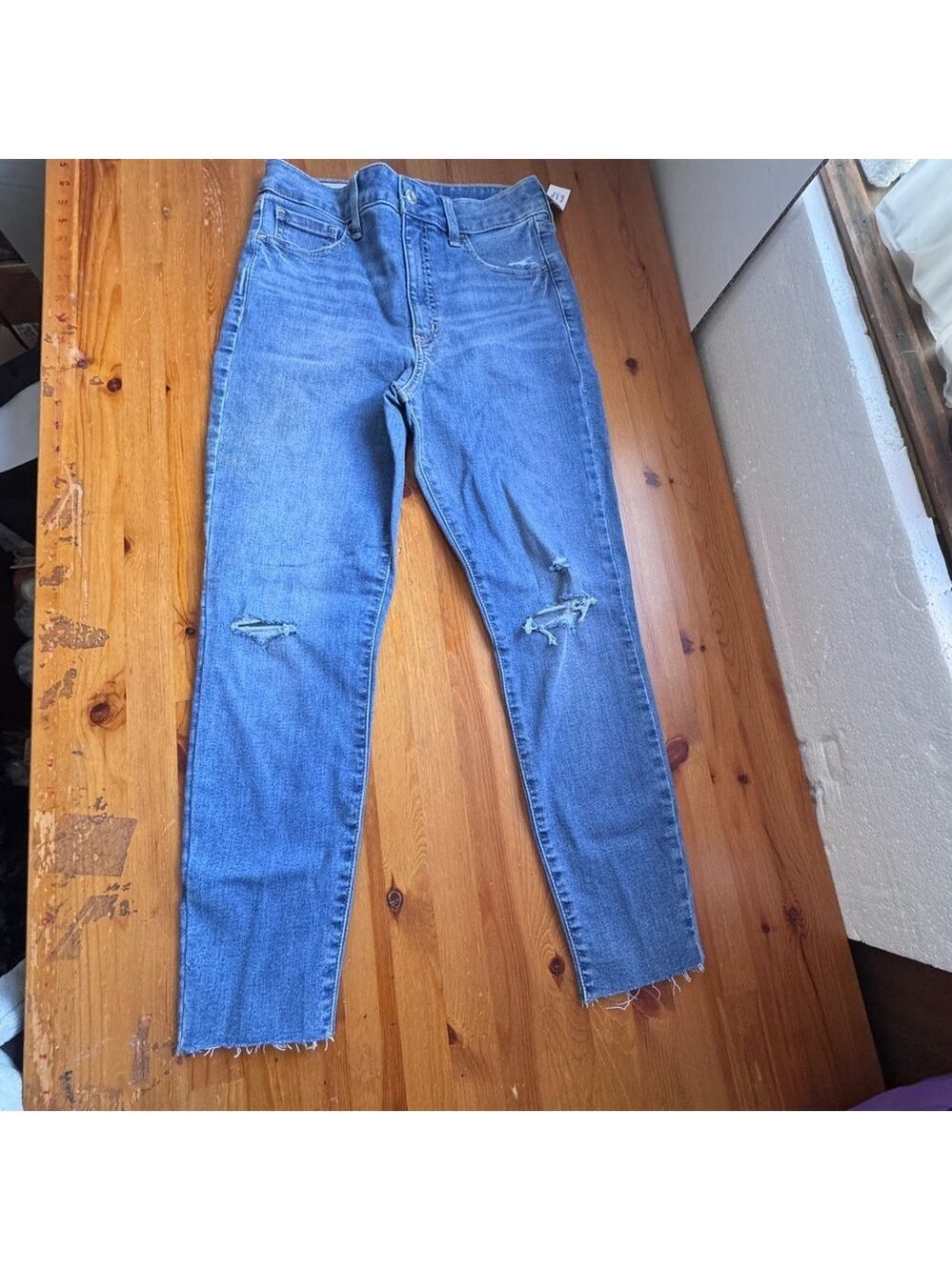 Gap super skinny sky high rise super stretch blue jeans size 29 NWT 8 petite